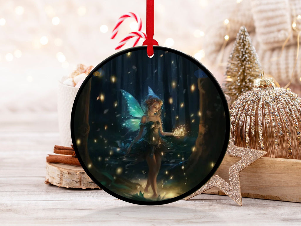 Christmas 2024 Ornament, Christmas Decoration, Holiday Gift Idea, Heirloom Keepsake, Round Ceramic, Gift Exchange, Gift Idea, Angel