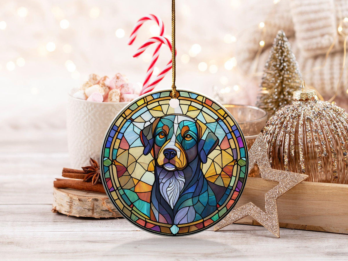 Dog Ornament,Christmas Decoration, Holiday Gift Idea, Colorful Dog Lover'S Gift, Unique Home Decor, Vibrant Pet Memorial Art