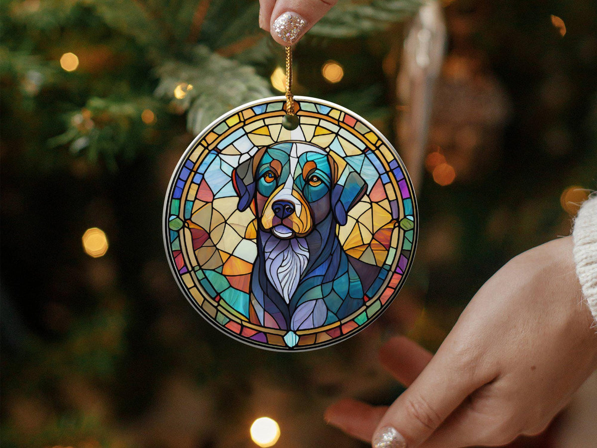 Dog Ornament,Christmas Decoration, Holiday Gift Idea, Colorful Dog Lover'S Gift, Unique Home Decor, Vibrant Pet Memorial Art