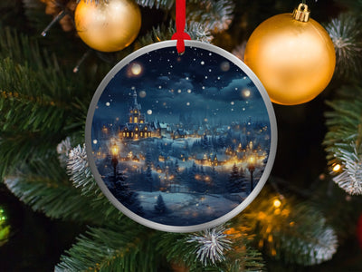 Christmas 2024 Ornament, Christmas Decoration, Holiday Gift Idea, Heirloom Keepsake, Round Ceramic, Gift Exchange, Gift Idea, Xmas Village