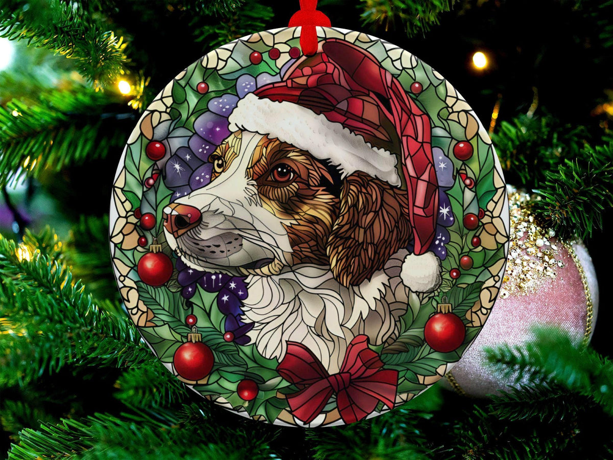 Festive Christmas Dog Ornament, Santa Hat Decor, Holiday Pet Lover Gift, Christmas Tree Decoration, Gift Exchange Ideas, Pet Parent Gift