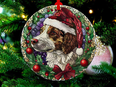 Festive Christmas Dog Ornament, Santa Hat Decor, Holiday Pet Lover Gift, Christmas Tree Decoration, Gift Exchange Ideas, Pet Parent Gift