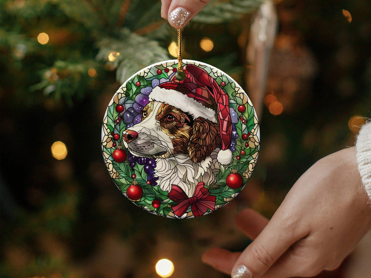 Festive Christmas Dog Ornament, Santa Hat Decor, Holiday Pet Lover Gift, Christmas Tree Decoration, Gift Exchange Ideas, Pet Parent Gift
