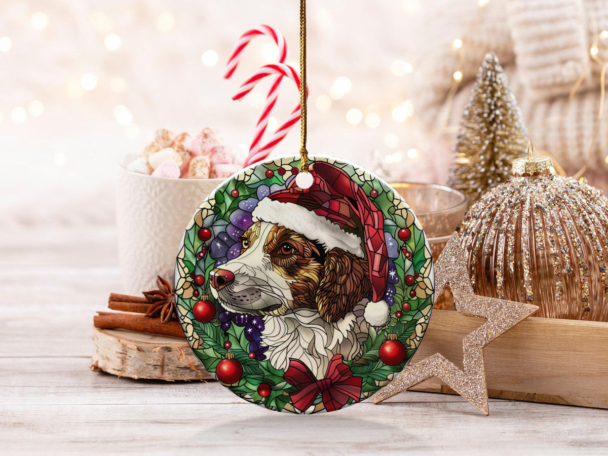 Festive Christmas Dog Ornament, Santa Hat Decor, Holiday Pet Lover Gift, Christmas Tree Decoration, Gift Exchange Ideas, Pet Parent Gift