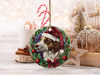 Festive Christmas Dog Ornament, Santa Hat Decor, Holiday Pet Lover Gift, Christmas Tree Decoration, Gift Exchange Ideas, Pet Parent Gift