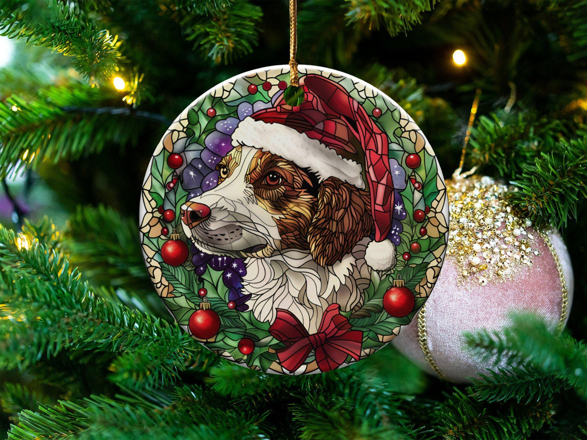 Festive Christmas Dog Ornament, Santa Hat Decor, Holiday Pet Lover Gift, Christmas Tree Decoration, Gift Exchange Ideas, Pet Parent Gift