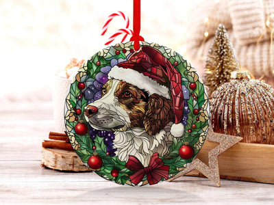 Festive Christmas Dog Ornament, Santa Hat Decor, Holiday Pet Lover Gift, Christmas Tree Decoration, Gift Exchange Ideas, Pet Parent Gift