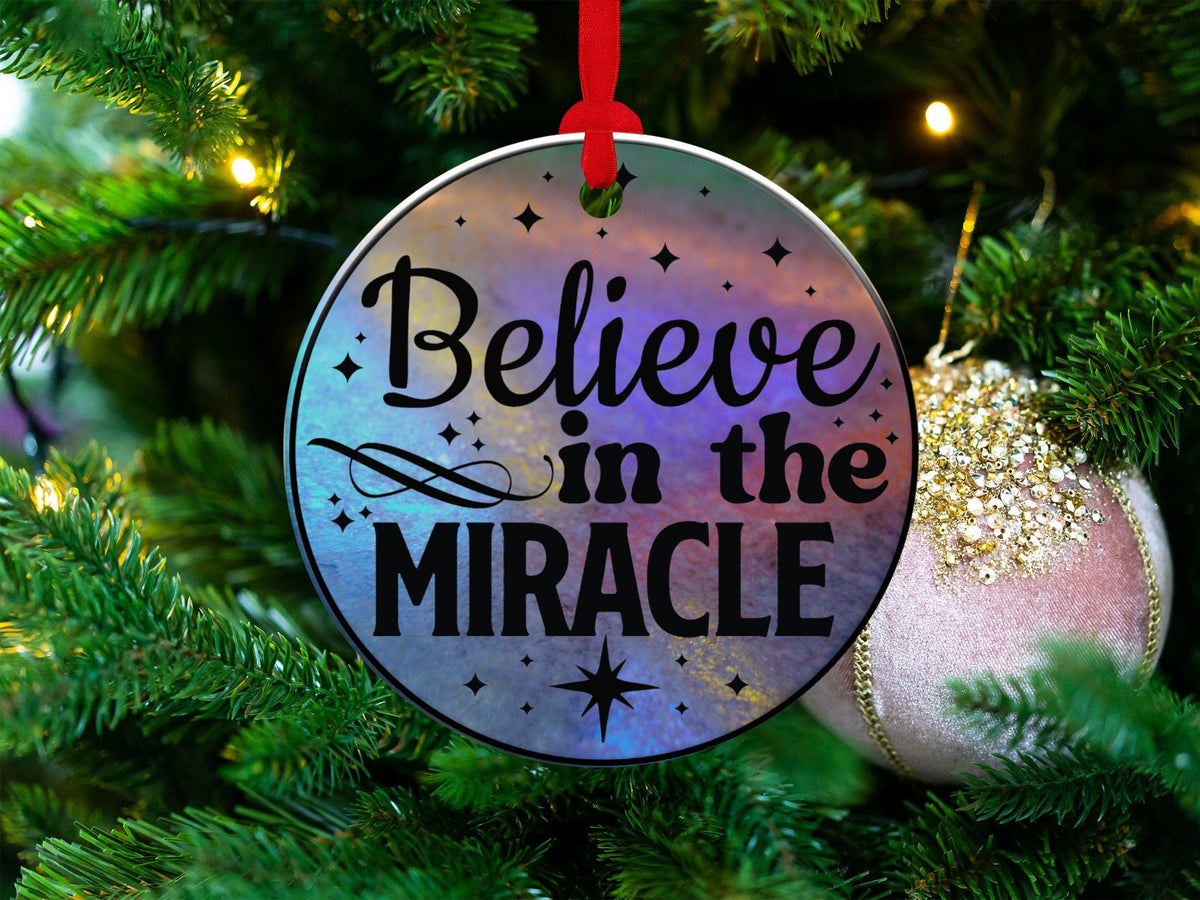 Christmas 2024 Ornament, Christmas Decoration, Holiday Gift Idea, Heirloom Keepsake, Round Ceramic, Gift Exchange, Gift Idea, Believe