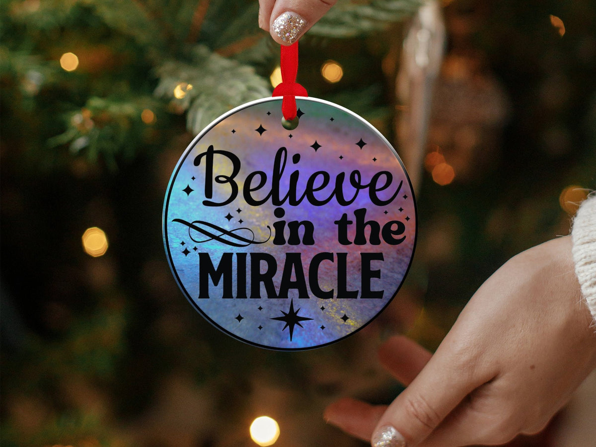 Christmas 2024 Ornament, Christmas Decoration, Holiday Gift Idea, Heirloom Keepsake, Round Ceramic, Gift Exchange, Gift Idea, Believe