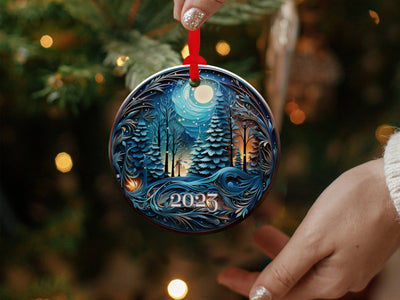 Christmas 2024 Ornament, Christmas Decoration, Holiday Gift Idea, Heirloom Keepsake, Round Ceramic, Gift Exchange, Gift Idea, Xmas Tree
