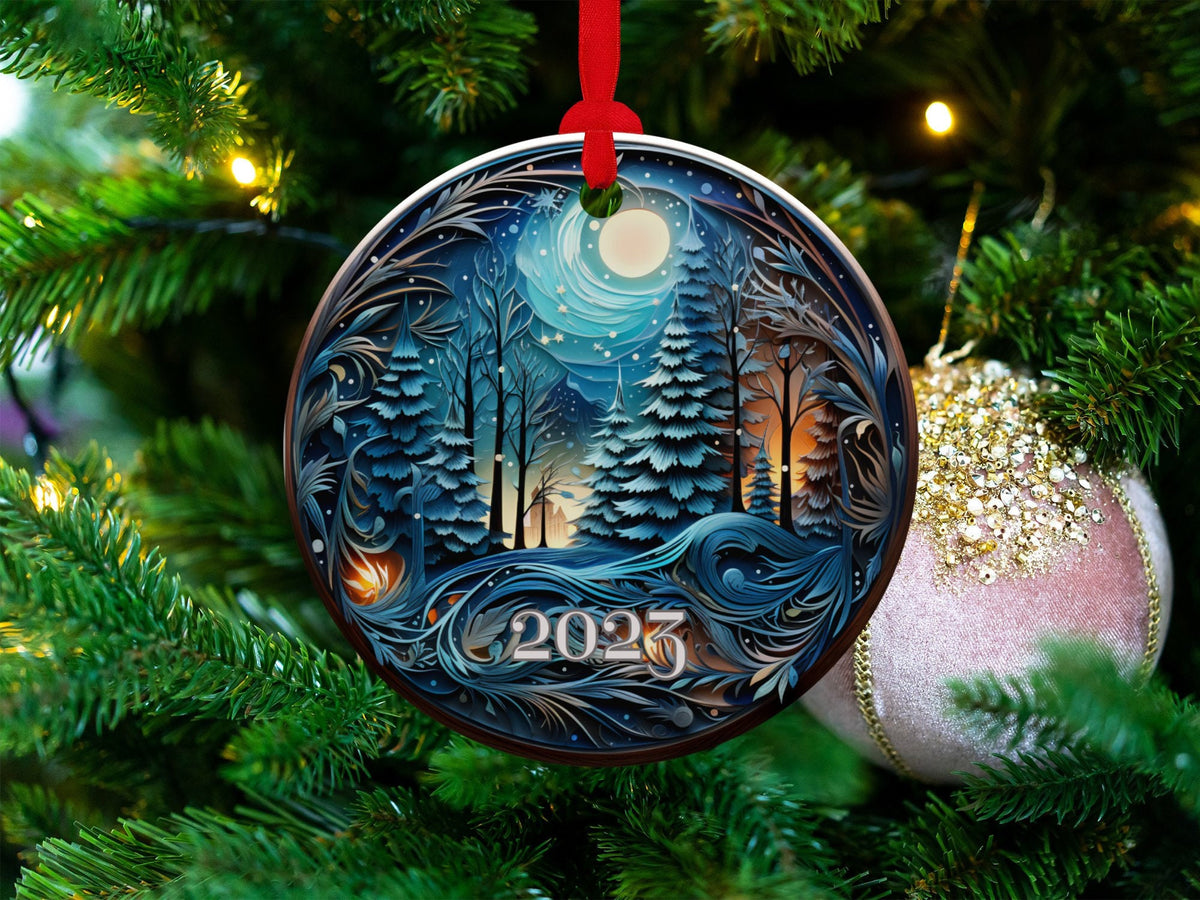 Christmas 2024 Ornament, Christmas Decoration, Holiday Gift Idea, Heirloom Keepsake, Round Ceramic, Gift Exchange, Gift Idea, Xmas Tree