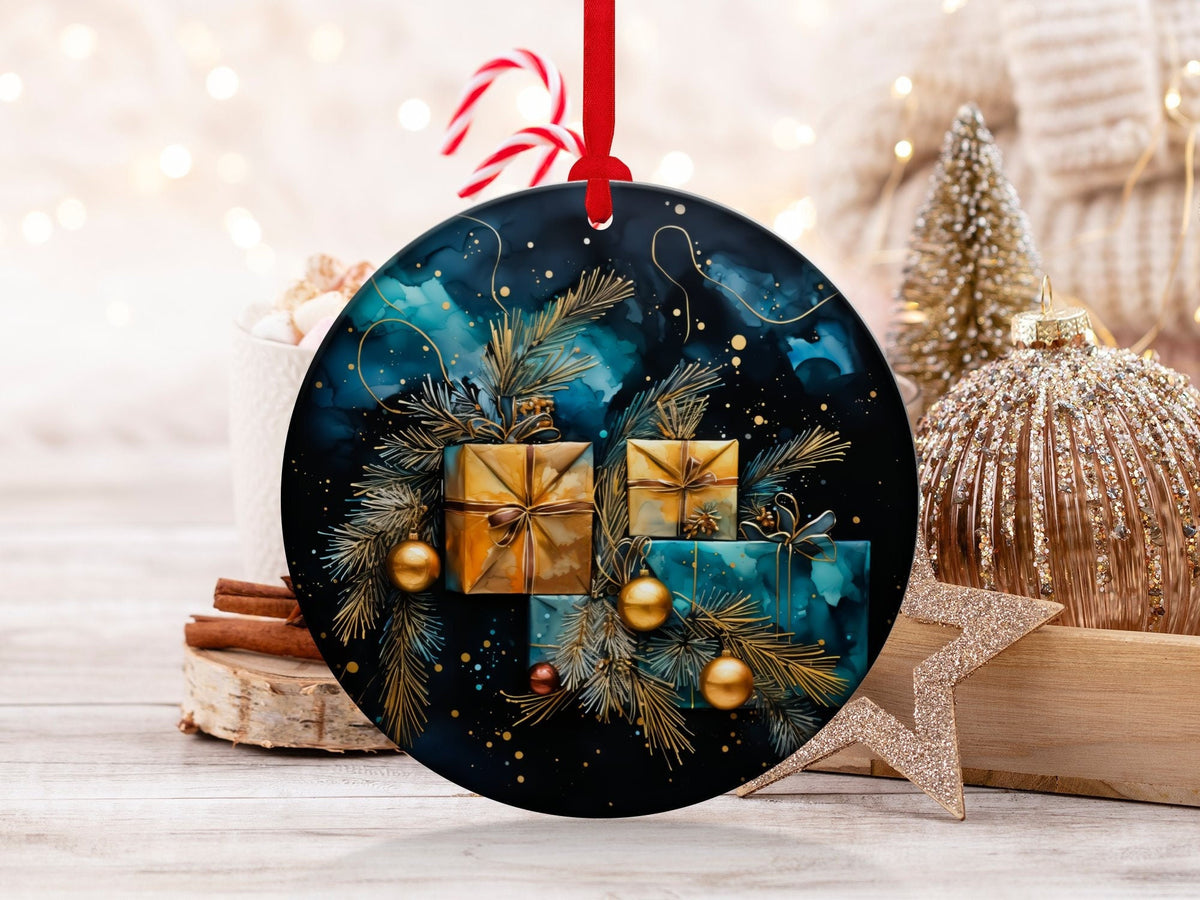 Christmas 2023 Ornament, Christmas Decoration, Holiday Gift Idea, Heirloom Keepsake, Round Ceramic, Gift Exchange, Gift Idea, Xmas Presents
