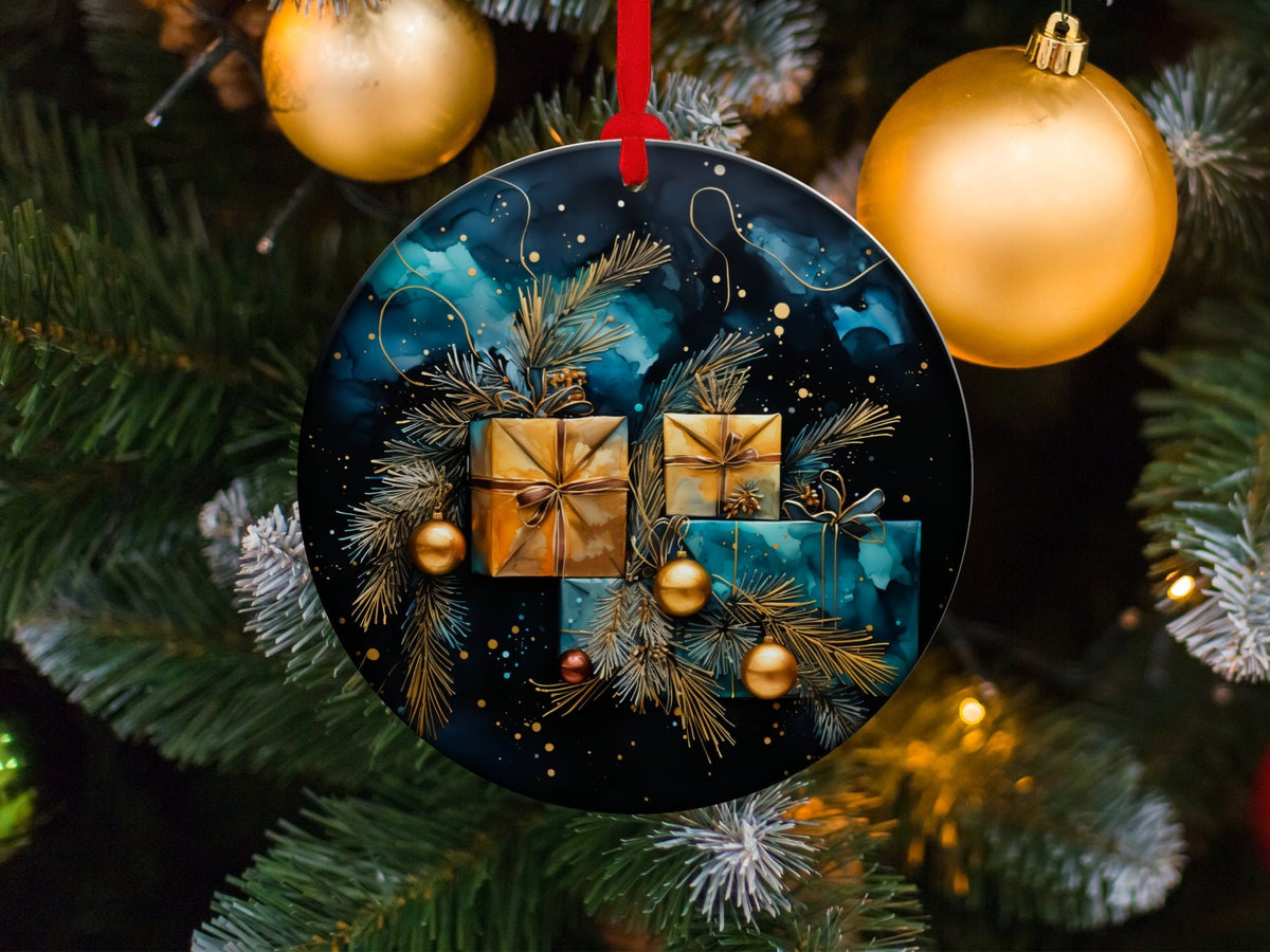 Christmas 2023 Ornament, Christmas Decoration, Holiday Gift Idea, Heirloom Keepsake, Round Ceramic, Gift Exchange, Gift Idea, Xmas Presents