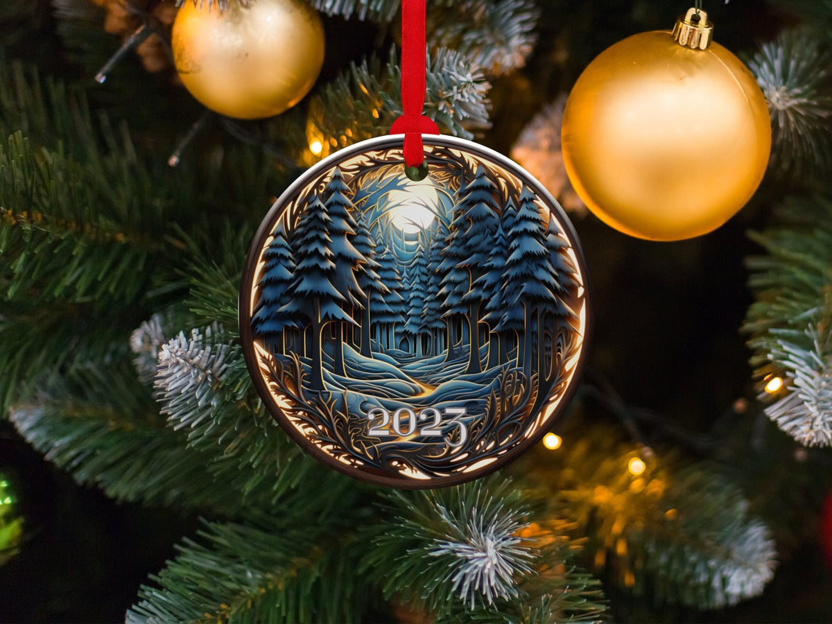 Christmas 2024 Ornament, Christmas Decoration, Holiday Gift Idea, Heirloom Keepsake, Round Ceramic, Gift Exchange, Gift Idea, Xmas Tree