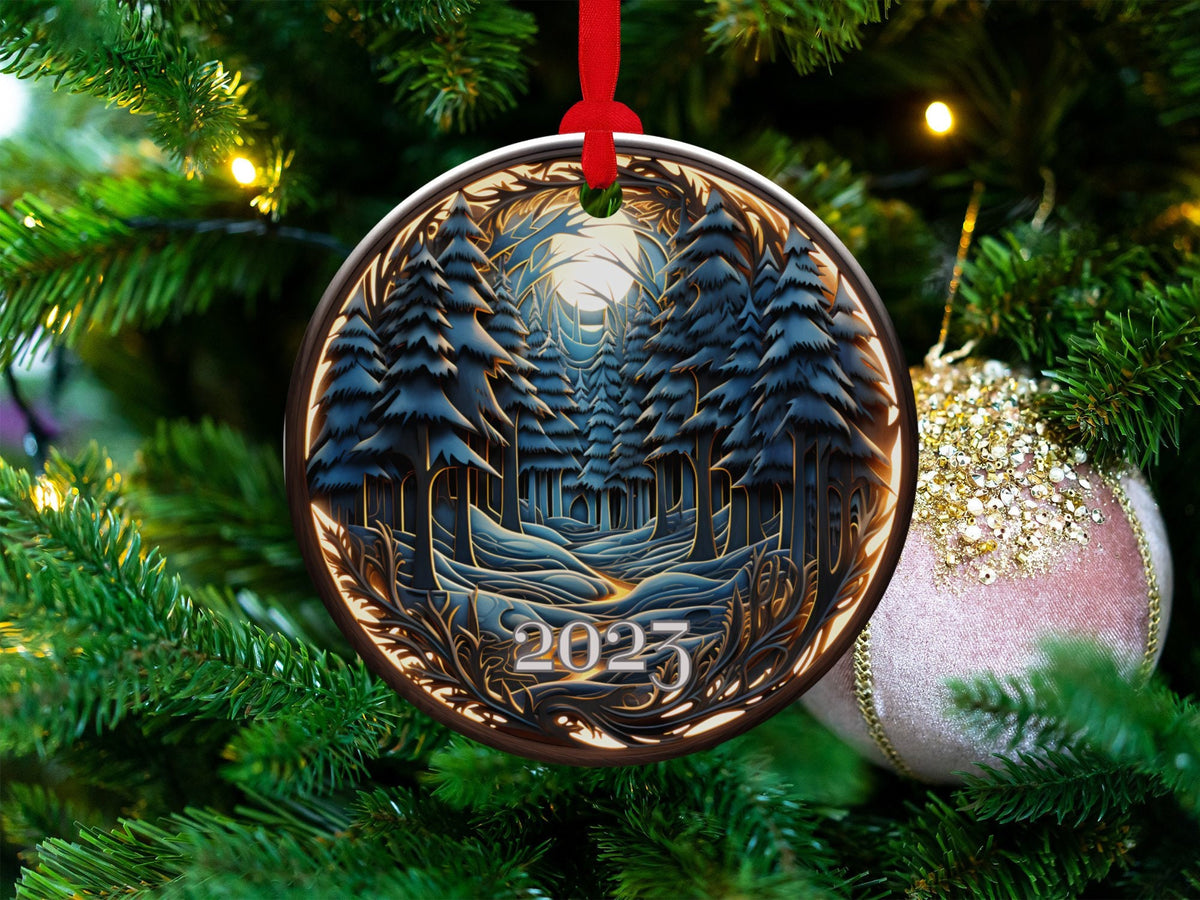 Christmas 2024 Ornament, Christmas Decoration, Holiday Gift Idea, Heirloom Keepsake, Round Ceramic, Gift Exchange, Gift Idea, Xmas Tree