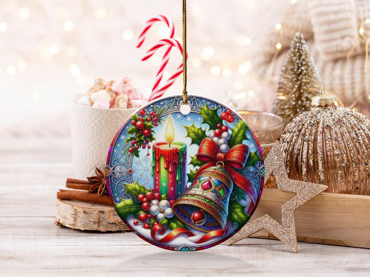 Christmas 2024 Ornament, Christmas Decoration, Holiday Gift Idea, Heirloom Keepsake, Round Ceramic, Gift Exchange, Gift Idea, Xmas Bell