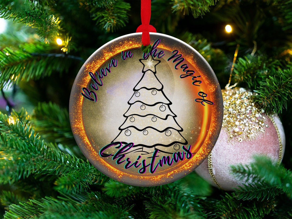 Christmas 2024 Ornament, Christmas Decoration, Holiday Gift Idea, Heirloom Keepsake, Round Ceramic, Gift Exchange, Gift Idea, X-Mas Ornament