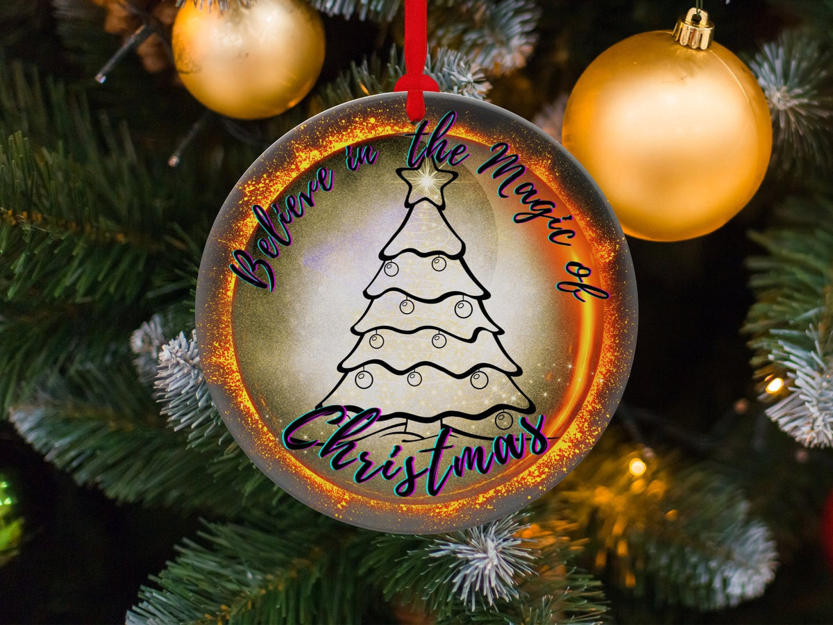 Christmas 2024 Ornament, Christmas Decoration, Holiday Gift Idea, Heirloom Keepsake, Round Ceramic, Gift Exchange, Gift Idea, X-Mas Ornament