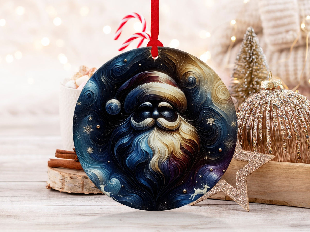 Christmas 2024 Ornament, Christmas Decoration, Holiday Gift Idea, Heirloom Keepsake, Round Ceramic, Gift Exchange, Gift Idea, Santa Claus