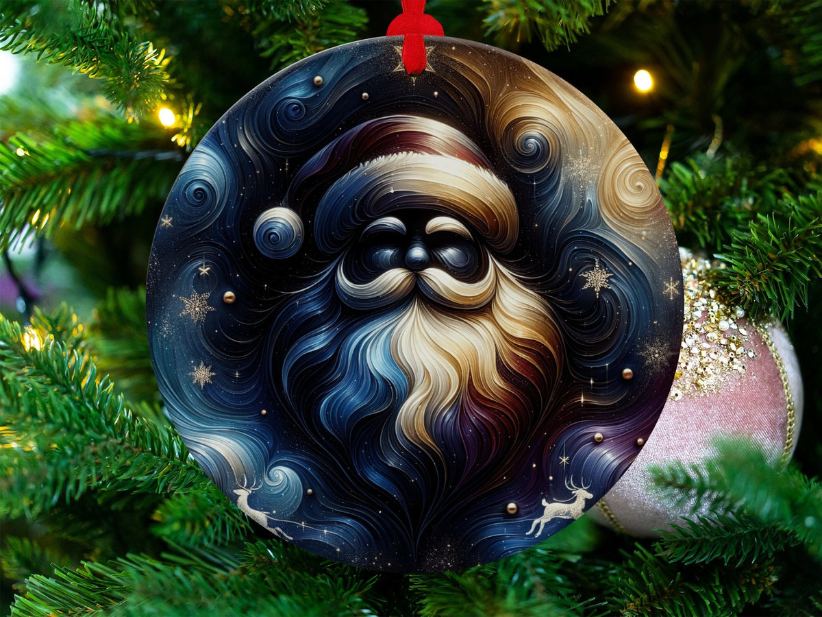 Christmas 2024 Ornament, Christmas Decoration, Holiday Gift Idea, Heirloom Keepsake, Round Ceramic, Gift Exchange, Gift Idea, Santa Claus