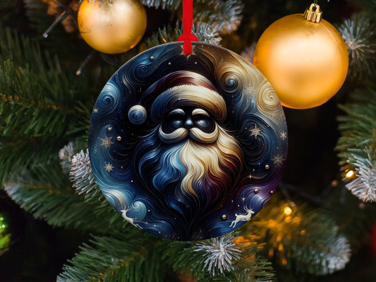 Christmas 2024 Ornament, Christmas Decoration, Holiday Gift Idea, Heirloom Keepsake, Round Ceramic, Gift Exchange, Gift Idea, Santa Claus