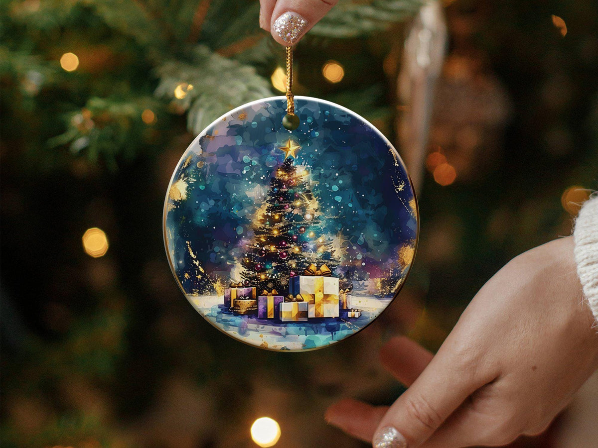 Christmas 2024 Ornament, Christmas Decoration, Holiday Gift Idea, Heirloom Keepsake, Round Ceramic, Gift Exchange, Gift Idea, Xmas Tree