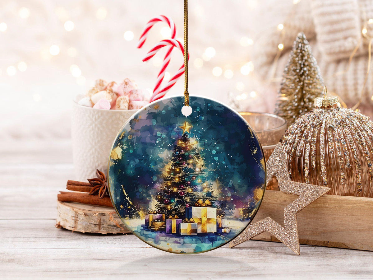 Christmas 2024 Ornament, Christmas Decoration, Holiday Gift Idea, Heirloom Keepsake, Round Ceramic, Gift Exchange, Gift Idea, Xmas Tree