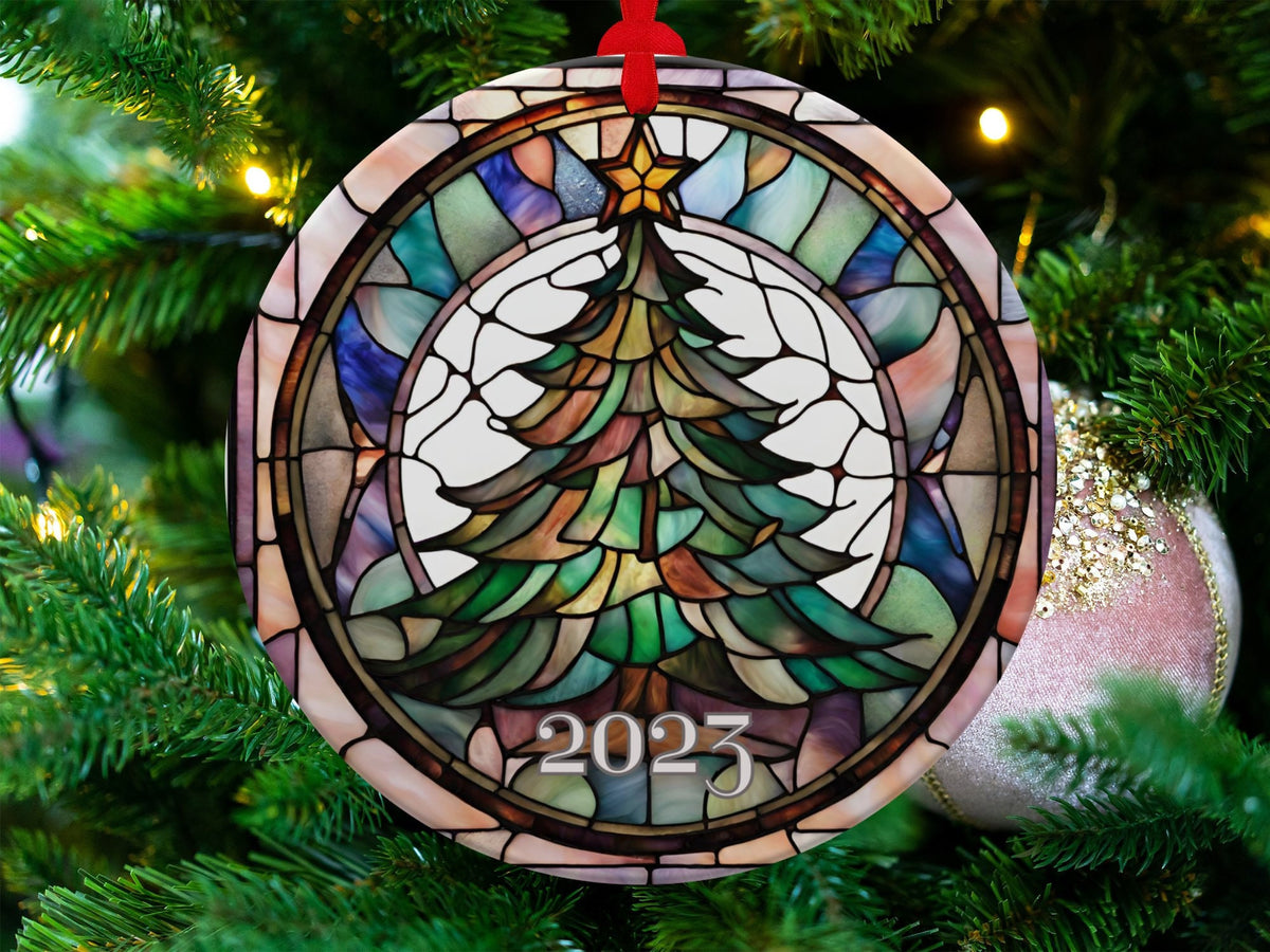 Christmas 2024 Ornament, Christmas Decoration, Holiday Gift Idea, Heirloom Keepsake, Round Ceramic, Gift Exchange, Gift Idea, Xmas Tree