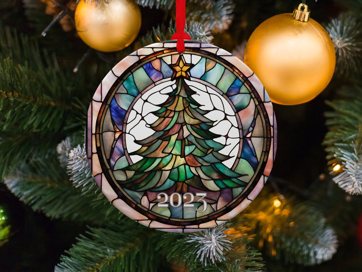 Christmas 2024 Ornament, Christmas Decoration, Holiday Gift Idea, Heirloom Keepsake, Round Ceramic, Gift Exchange, Gift Idea, Xmas Tree