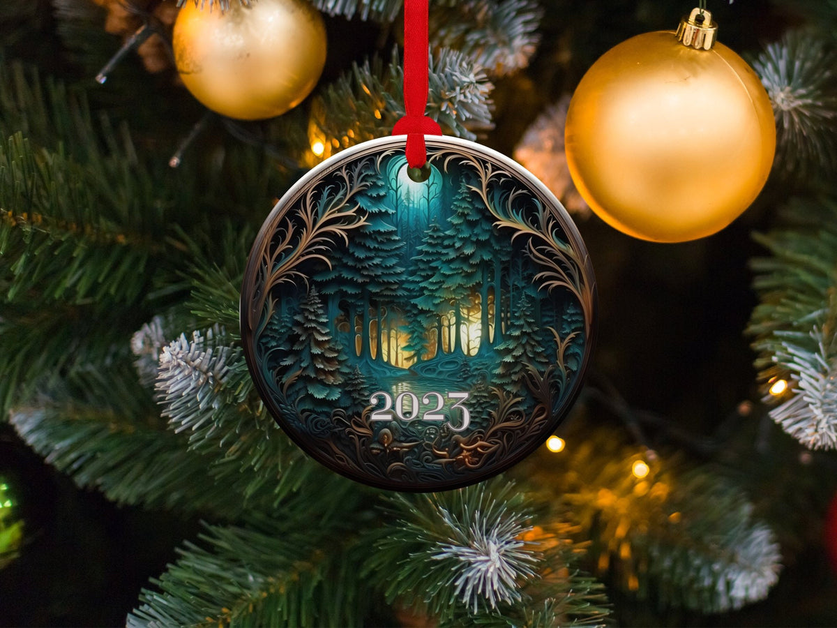 Christmas 2024 Ornament, Christmas Decoration, Holiday Gift Idea, Heirloom Keepsake, Round Ceramic, Gift Exchange, Gift Idea, Xmas Tree