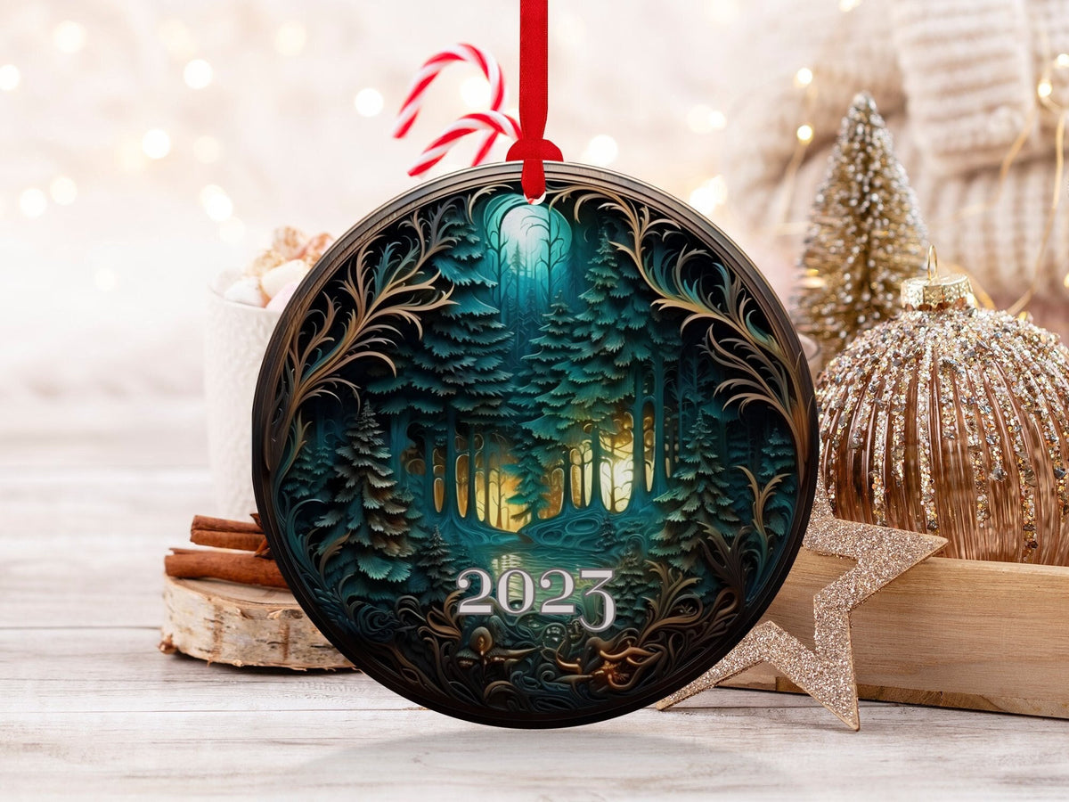 Christmas 2024 Ornament, Christmas Decoration, Holiday Gift Idea, Heirloom Keepsake, Round Ceramic, Gift Exchange, Gift Idea, Xmas Tree
