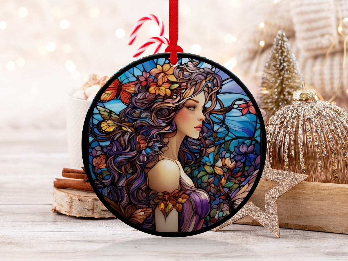 Christmas 2024 Ornament, Christmas Decoration, Holiday Gift Idea, Heirloom Keepsake, Round Ceramic, Gift Exchange, Gift Idea, Angel