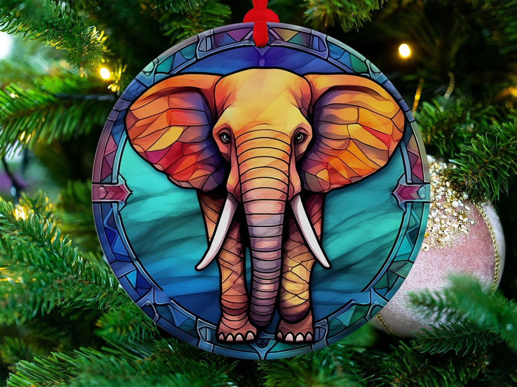 Christmas 2024 Ornament, Christmas Decoration, Holiday Gift Idea, Heirloom Keepsake, Round Ceramic, Gift Exchange, Gift Idea, Elephant