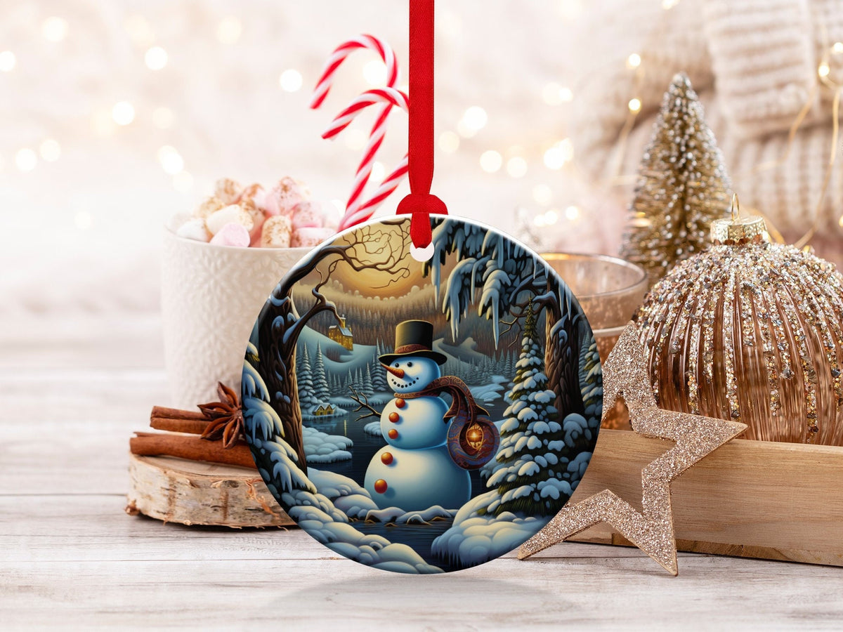 Christmas 2023 Ornament, Christmas Decoration, Holiday Gift Idea, Heirloom Keepsake, Round Ceramic, Gift Exchange, Gift Idea