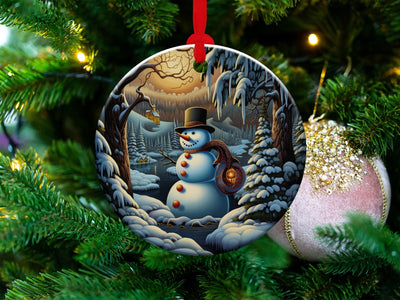 Christmas 2023 Ornament, Christmas Decoration, Holiday Gift Idea, Heirloom Keepsake, Round Ceramic, Gift Exchange, Gift Idea