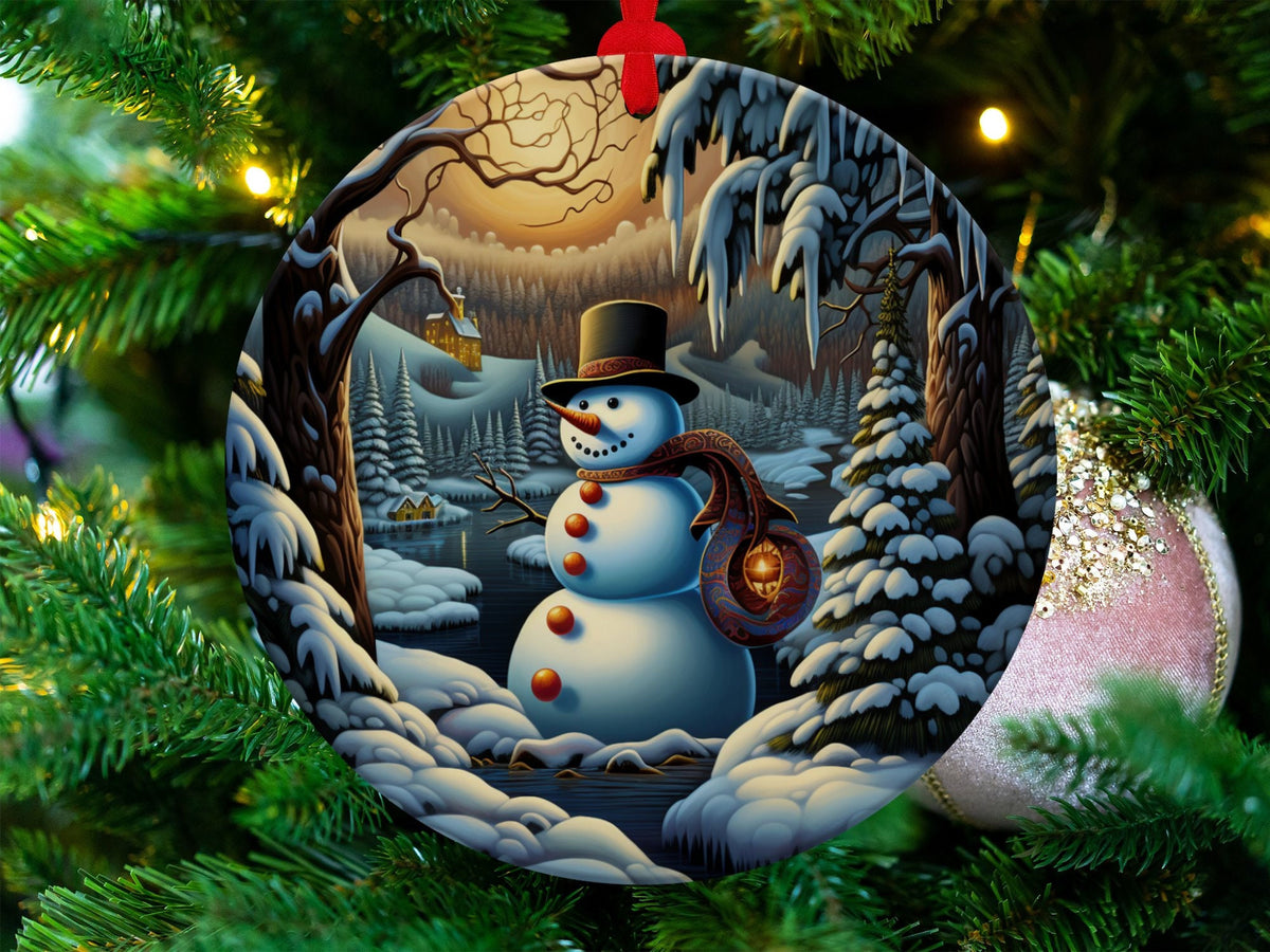 Christmas 2023 Ornament, Christmas Decoration, Holiday Gift Idea, Heirloom Keepsake, Round Ceramic, Gift Exchange, Gift Idea