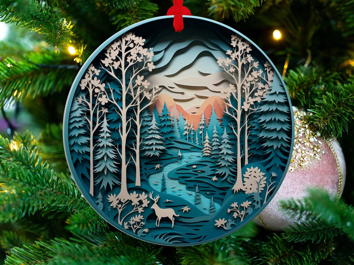 Christmas 2024 Ornament, Christmas Decoration, Holiday Gift Idea, Heirloom Keepsake, Round Ceramic, Gift Exchange, Gift Idea, Xmas Scene