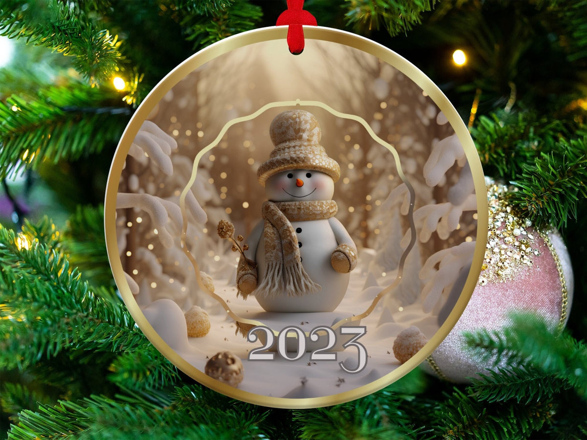 Christmas 2024 Ornament, Christmas Decoration, Holiday Gift Idea, Heirloom Keepsake, Round Ceramic, Gift Exchange, Gift Idea, Xmas Tree