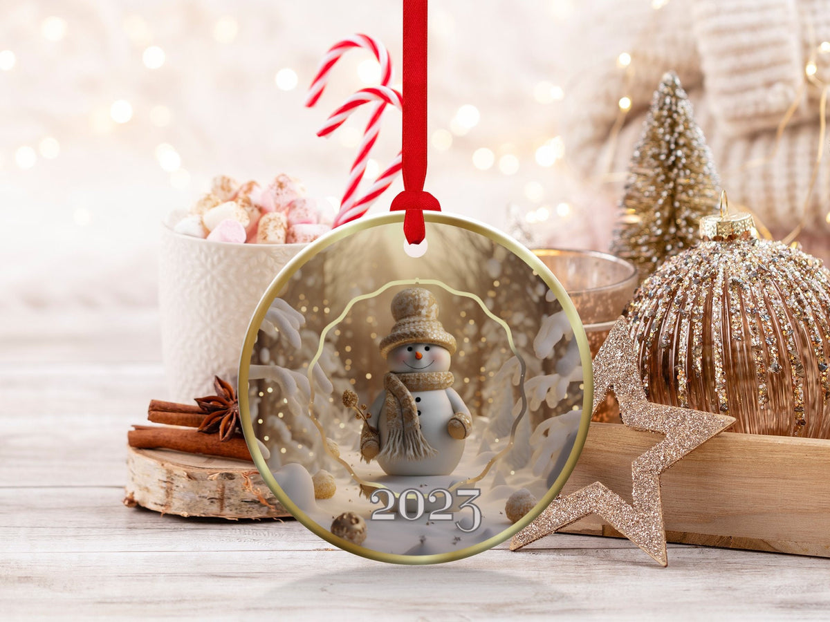 Christmas 2024 Ornament, Christmas Decoration, Holiday Gift Idea, Heirloom Keepsake, Round Ceramic, Gift Exchange, Gift Idea, Xmas Tree