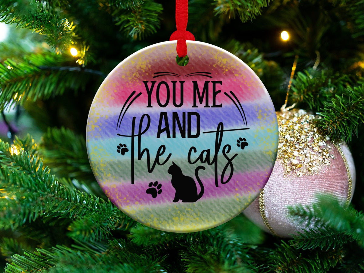 Christmas 2024 Ornament, Christmas Decoration, Holiday Gift Idea, Heirloom Keepsake, Round Ceramic, Gift Exchange, Gift Idea, Cat Pet