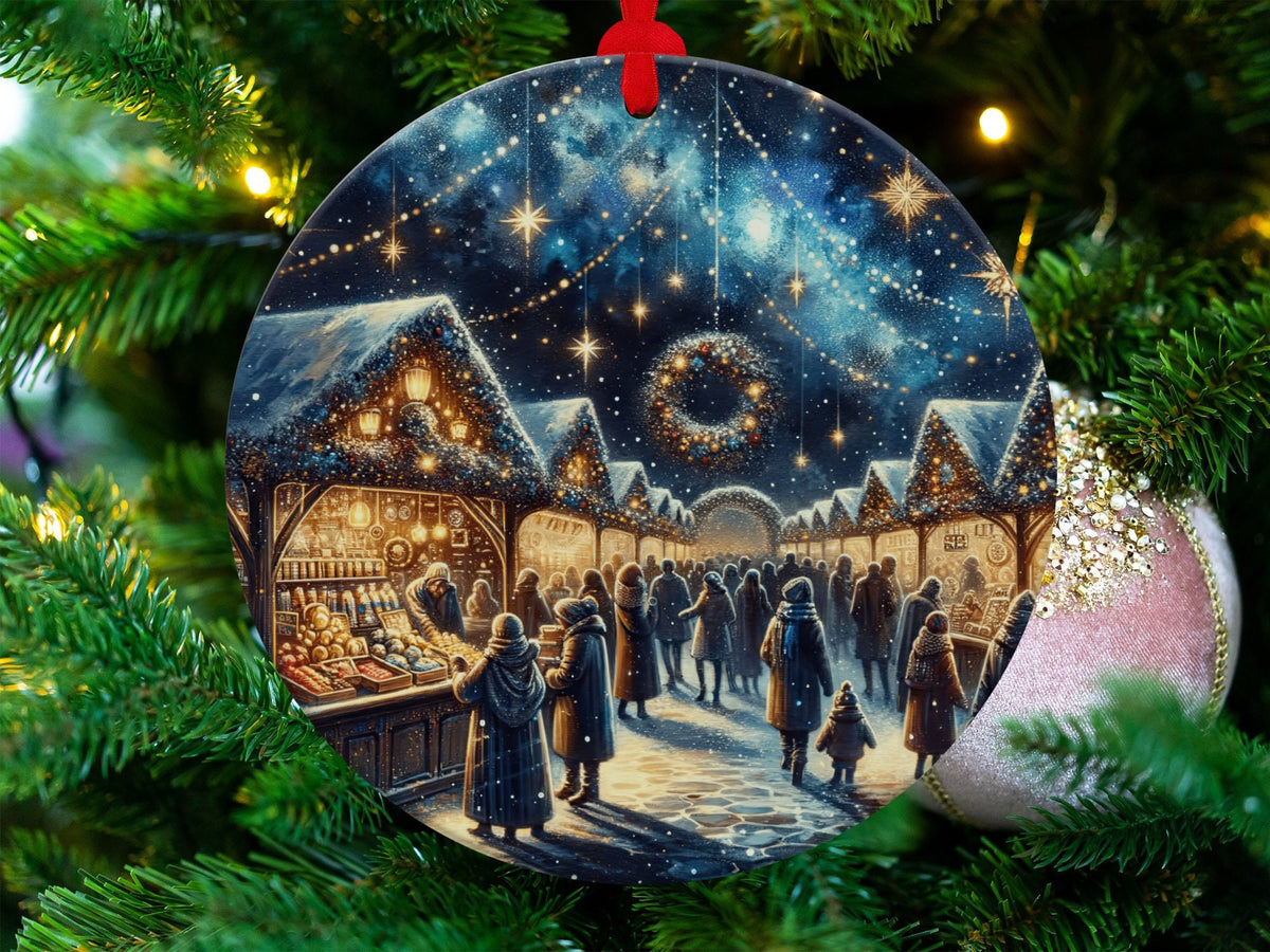 Christmas 2024 Ornament, Christmas Decoration, Holiday Gift Idea, Heirloom Keepsake, Round Ceramic, Gift Exchange, Gift Idea, Xmas Carnival