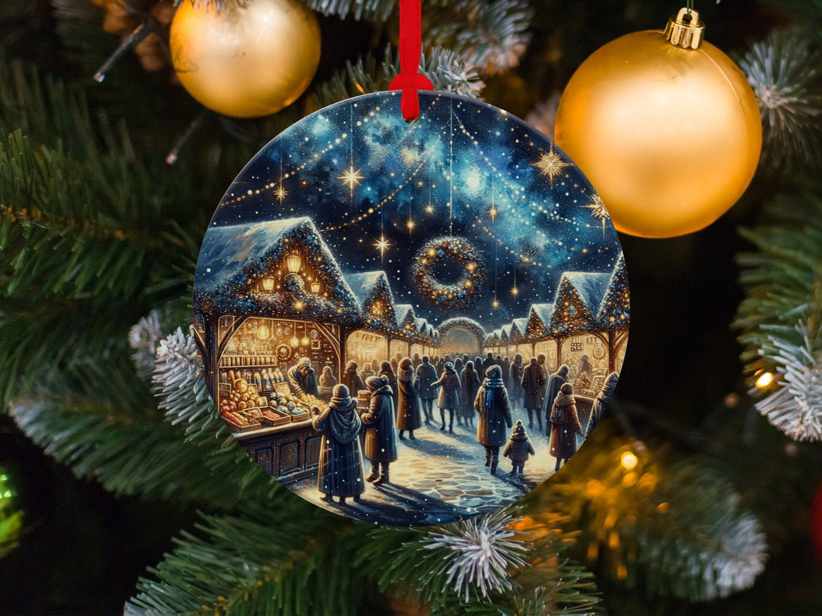 Christmas 2024 Ornament, Christmas Decoration, Holiday Gift Idea, Heirloom Keepsake, Round Ceramic, Gift Exchange, Gift Idea, Xmas Carnival