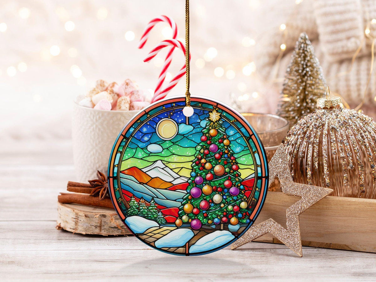 Christmas 2024 Ornament, Christmas Decoration, Holiday Gift Idea, Heirloom Keepsake, Round Ceramic, Gift Exchange, Gift Idea, Xmas Tree