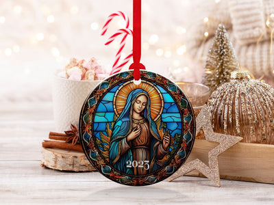 Christmas 2024 Ornament, Christmas Decoration, Holiday Gift Idea, Heirloom Keepsake, Round Ceramic, Gift Exchange, Gift Idea, Xmas Tree