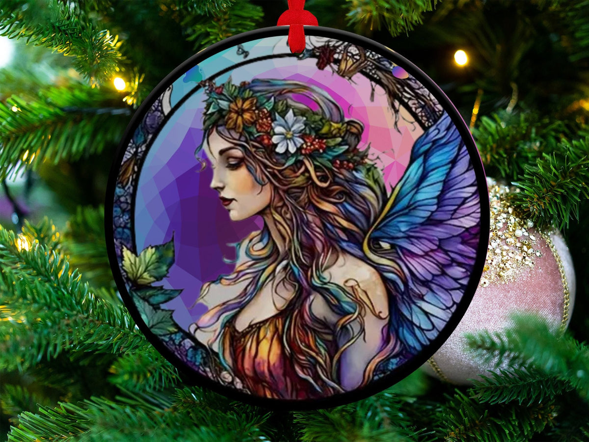 Christmas 2024 Ornament, Christmas Decoration, Holiday Gift Idea, Heirloom Keepsake, Round Ceramic, Gift Exchange, Gift Idea, Angel