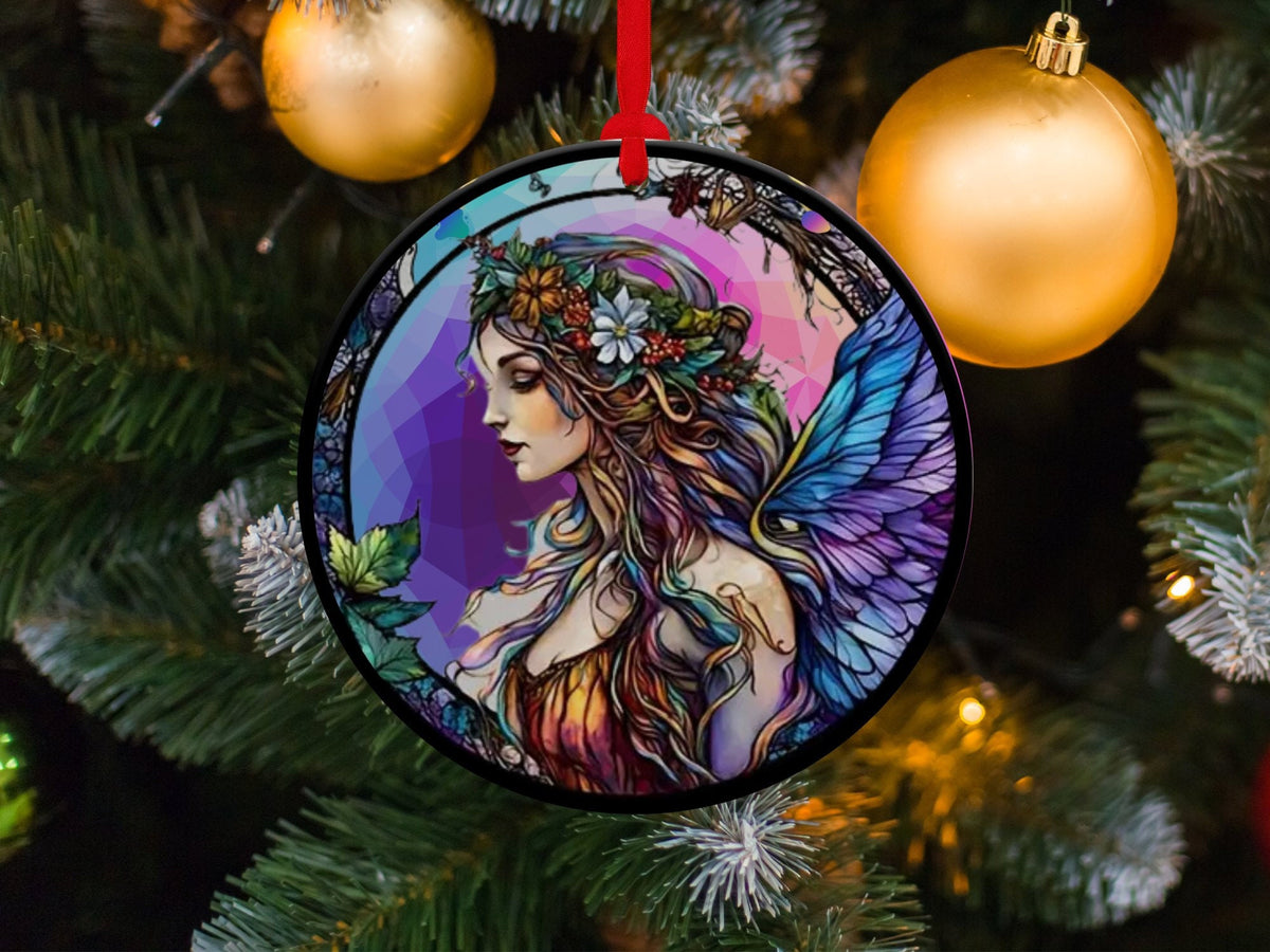 Christmas 2024 Ornament, Christmas Decoration, Holiday Gift Idea, Heirloom Keepsake, Round Ceramic, Gift Exchange, Gift Idea, Angel