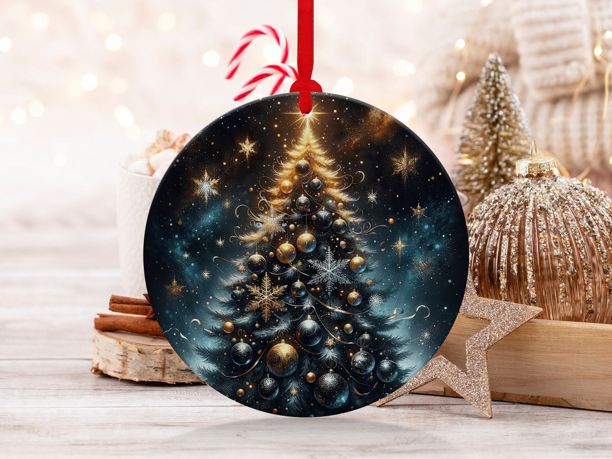 Christmas 2024 Ornament, Christmas Decoration, Holiday Gift Idea, Heirloom Keepsake, Round Ceramic, Gift Exchange, Gift Idea, Xmas Tree