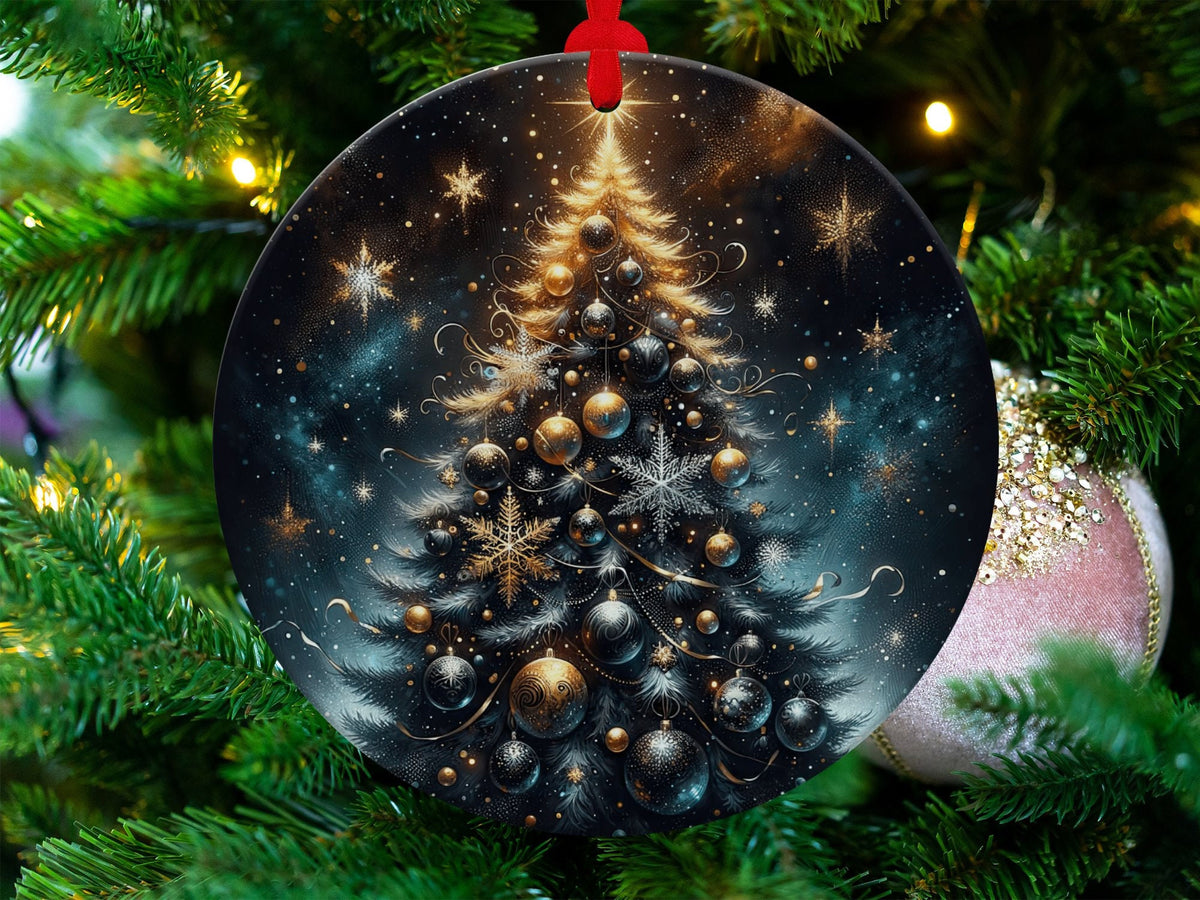 Christmas 2024 Ornament, Christmas Decoration, Holiday Gift Idea, Heirloom Keepsake, Round Ceramic, Gift Exchange, Gift Idea, Xmas Tree
