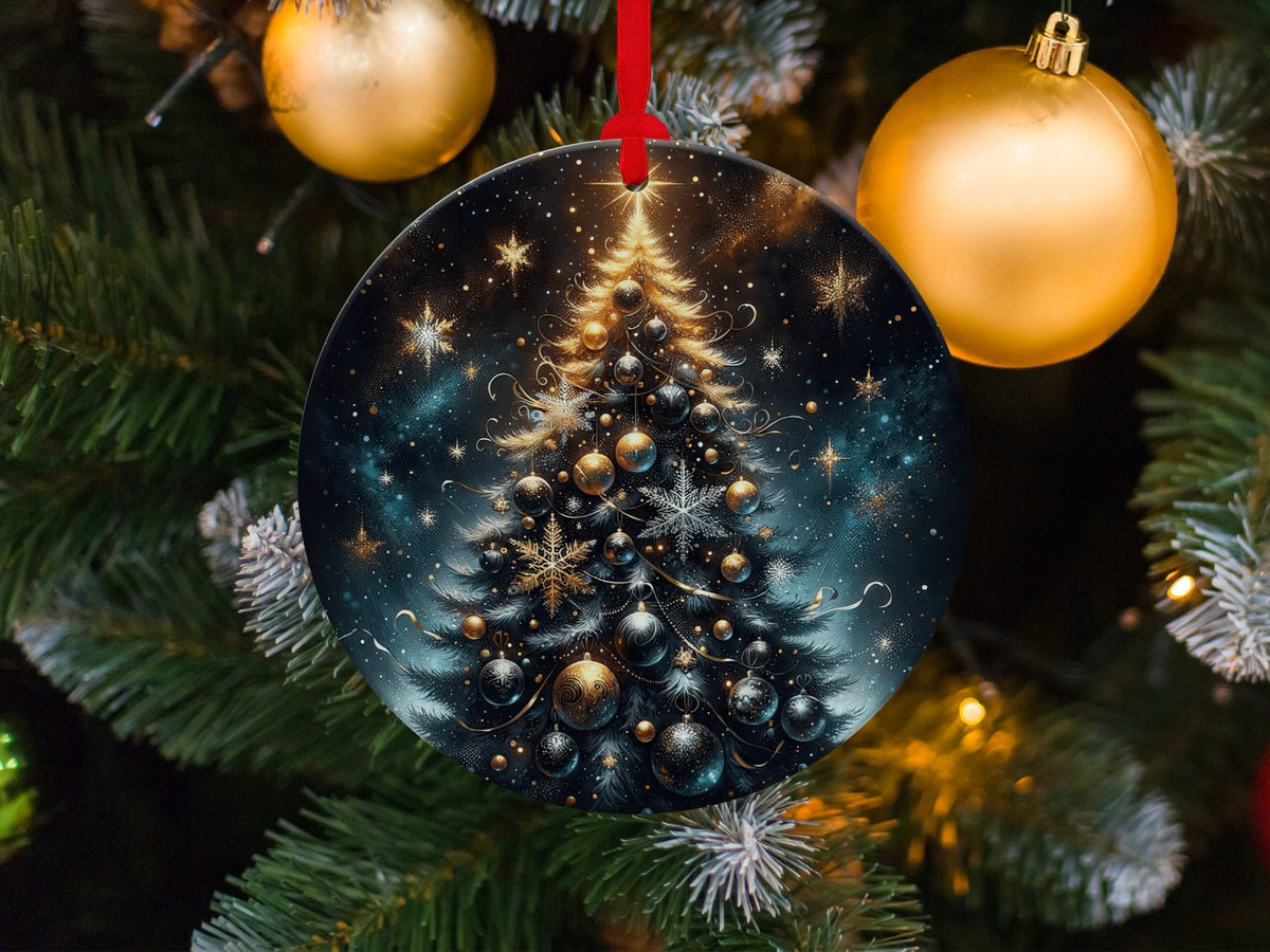 Christmas 2024 Ornament, Christmas Decoration, Holiday Gift Idea, Heirloom Keepsake, Round Ceramic, Gift Exchange, Gift Idea, Xmas Tree