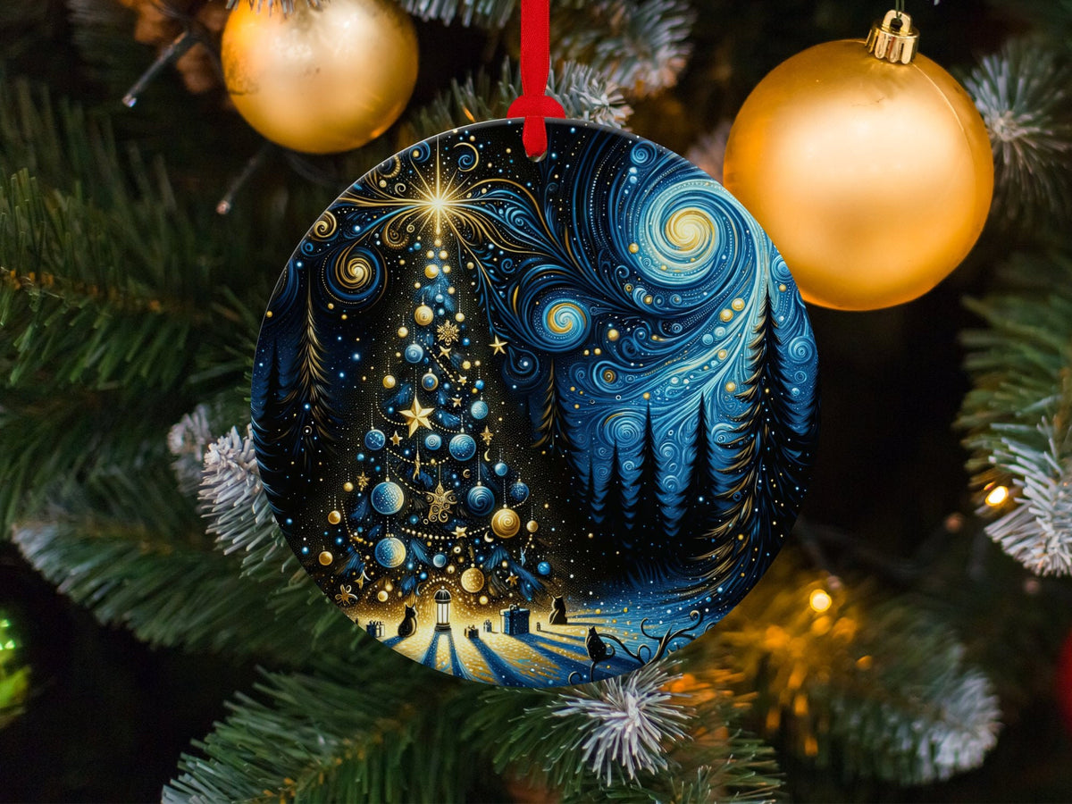 Christmas 2024 Ornament, Christmas Decoration, Holiday Gift Idea, Heirloom Keepsake, Round Ceramic, Gift Exchange, Gift Idea, Xmas Tree